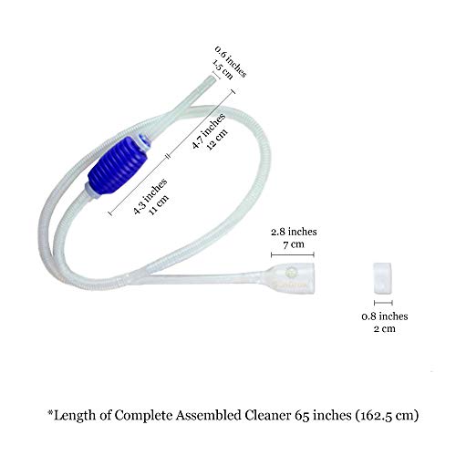 SunGrow Aquarium Fish Tank Gravel Cleaner Vacuum, Siphon Pump Aquarium Water Changer, Tank Cleaner, Syphon Cleaning and Water Changing Tools Kit with Priming Bulb, Aquarium Supplies, 65-inches - color: Blue