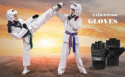 Punch Bag Training Gloves, LangRay MMA Grappling Gloves for Sparring Martial Arts Boxing Training for Adults and Kids - size: Small, style: Taekwondo Black