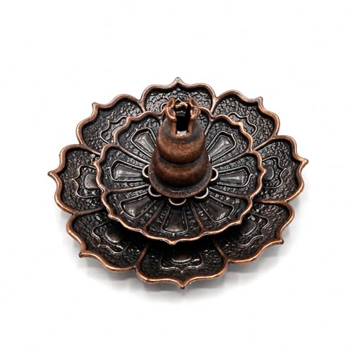 Incense Holder for Sticks, 3-in-1 Lotus and Gourd Incense Burner with Detachable Ash Catcher, Spiritual Japanese Decor for Yoga and Meditation - size: Small