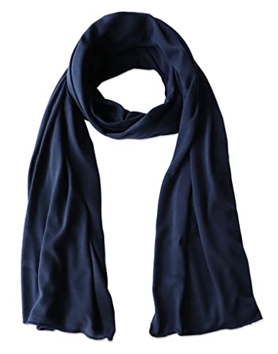vabovin Head Wraps for Black Women Stretch Jersey Knit Turban Headwrap Solid Color Headscarf Headband Shawl - color: 14- Navy Blue