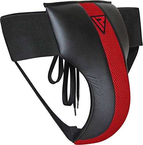 RDX Groin Protector for Boxing, Muay Thai, Kickboxing and MMA Fighting, SATRA Approved Maya Hide Leather Abdo Gear for Martial Arts, Jockstrap Abdominal Guard for Sparring, Taekwondo and Grappling