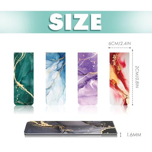 15 Pieces Bookmark, Magnetic Bookmarks for Book Lovers Women Men, Bookmarks Bulk for Reading Lovers, Magnet Bookmark Clips for Teachers Students - size: 15 Pieces, style: Marble