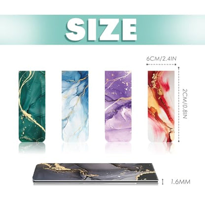 15 Pieces Bookmark, Magnetic Bookmarks for Book Lovers Women Men, Bookmarks Bulk for Reading Lovers, Magnet Bookmark Clips for Teachers Students - size: 15 Pieces, style: Marble