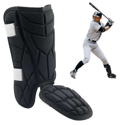 Baseball + Softball Leg Guard, Impact Resistant Batter's Leg Guards, Adult and Youth Shin & Foot Shield with Elastic Straps, Suitable for Both Left and Right Feet, Detachable Leg & Foot - size: Adult-8.85IN
