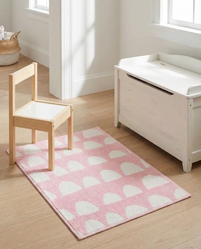 Rugs.com - Whimsy Kids Rug – 2' 2 x 3' 1 Pink Easy-Clean Rug – Modern Abstract Arches for Playrooms, Nurseries, and Entryways - color: Pink, size: 2'2" x 3'1" (Rectangular)