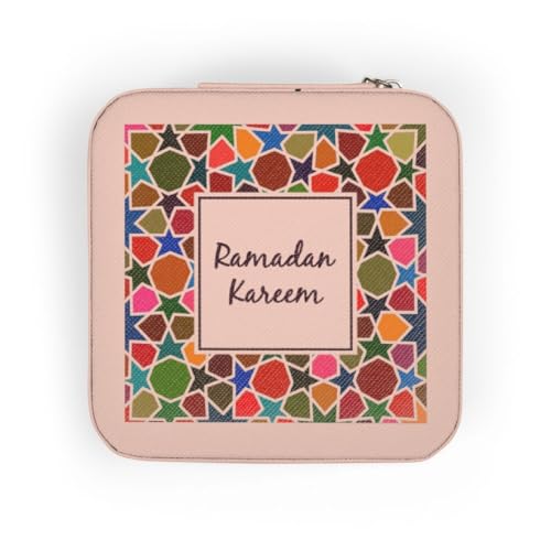 3dRose Ramadan Kareem Generous Happy Ramadan Blessing Islamic Muslim holiday Jewelry Travel Case Pink