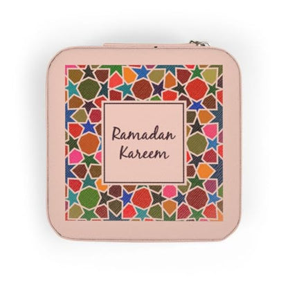 3dRose Ramadan Kareem Generous Happy Ramadan Blessing Islamic Muslim holiday Jewelry Travel Case Pink