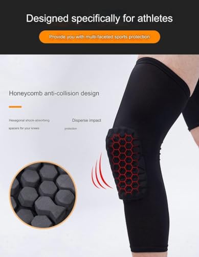 BaronHong Hex Knee Sleeve Compression Pads Knee Pads Wrestling Brace Leg Honeycomb Pad for Volleyball Basketball Adult Youth - color: Blue, size: Small
