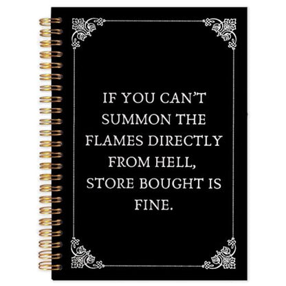 Likjad Funny Gothic Spiral Notebook Journal 5.5x8.3, Funny Gothic Witchy Journals for Writing, If You Can't Summon the Flames Directly Sarcastic Hardcover Notebooks for Note Taking - color: Funny Gothic Witchy