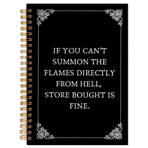 Likjad Funny Gothic Spiral Notebook Journal 5.5x8.3, Funny Gothic Witchy Journals for Writing, If You Can't Summon the Flames Directly Sarcastic Hardcover Notebooks for Note Taking - color: Funny Gothic Witchy