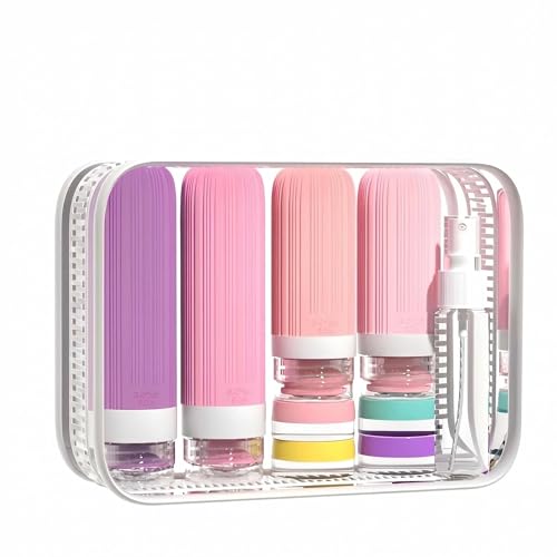 Vitog 16 Pack Travel Bottles for Toiletries, TSA Approved, Leak Proof Kit - color: Pink & Purple
