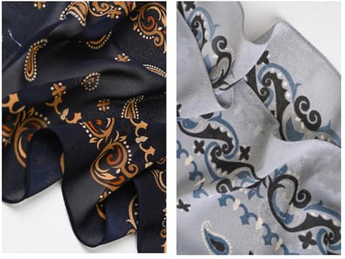 K-Elewon Large Square Scarf 51" Headscarf Chiffon Fashion Scarves Turbans Hair Wrapping Scarfs - color: C-grey