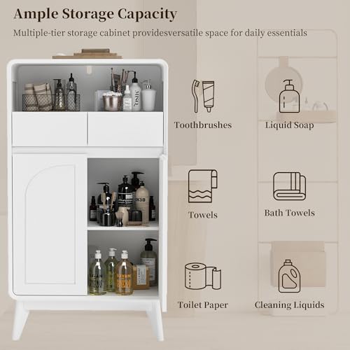 Kitchen Storage Cabinet, Buffet Cabinet with Doors and Adjustable Drawers, Modern Accent Sideboard Coffee Bar Cabinet for Living Room, Dining Room, Entryway, White - color: White