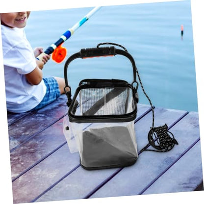 Foldable Thick Fish Storage Bucket Practical Live Fish Container with Durable Mesh Design Easy to Clean Fishing Barrel for Outdoor Fishing Activities