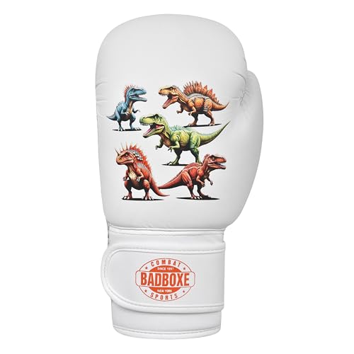 Boxing Gloves 6oz | Boxing Gloves for Kickboxing Muay Thai MMA | Bag Gloves for Punching Bag - color: Dinosaur White