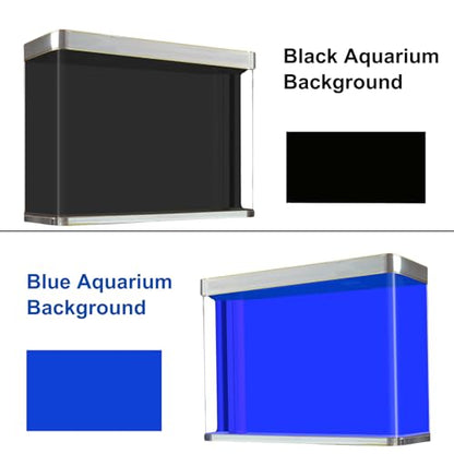 ELEBOX Aquarium Background Blue Black Fish Tank Background Picture 2 Sides Fish Backdrop for Aquarium Wallpaper 16"x 40" - size: 15.7" H x40.2" L