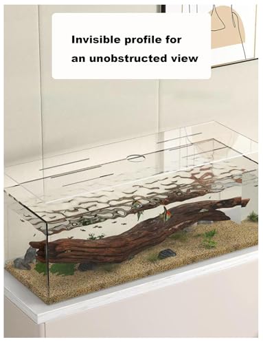 Anti Jump Aquarium Cover, 3 mm Clear Fish Tank Lid with Feeding Hole and Vent Slots, Transparent Top Cover for Open Aquariums, Shrimp Tanks(20.1x9.8in) - size: 20.1x9.8in