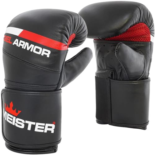 Meister Gel Armor Full-Grain Cowhide Leather Bag Mitts w/Wrist Support (12oz - 16oz) - size: XX-Large (18oz)