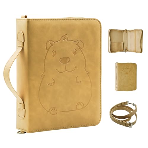 Bible Cover,Bible Cover Case for Women,Men&Children with Detachable Shoulder Strap,Handle for Bible and Other Book Accessories,Christian Art Gifts,PU Leather, Church Bag,Yellow - color: Yellow