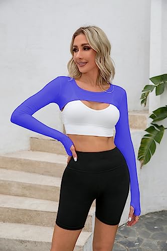 Cooling Shawl Arm Sleeve Sun Protection Women's tops for Golfing,Riding,Driving - color: Dark Blue, size: Medium