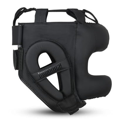 Full Face Boxing Headgear Boxing Sparring Men Women, a Complete Package for MMA and Kickboxing Trainees, Muay Thai Boxing Safety Head Guard - color: Dull-Black