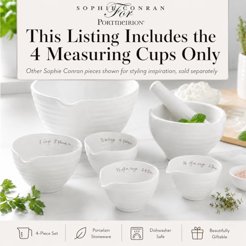 Portmeirion Sophie Conran White Measuring Cups,Set of 4 - color: White
