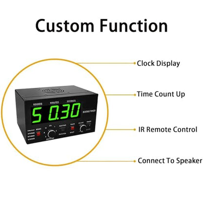 Boxing Interval Timer,Professional Gym Timer with LED Display,Selectable Training Time and Cycle Repetitions,Adjustable Sound Gym Interval Timer Blue - color: Blue