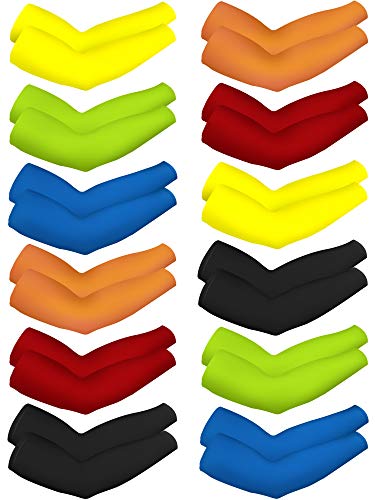 Bememo 10 Pairs Arm Sleeves UV Sun Protection Arm Sleeves Unisex Long Arm Cooling Cover Sleeve for Women Men Sports Workouts Tattoo Cover up
