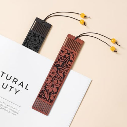 Wood Hummingbird Bookmark Gifts,Aesthetic Bookmarks Book Marks for Reading Women, Gifts for Bird Lovers (Hollow Hummingbird) - style: Hollow Hummingbird