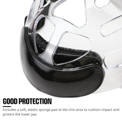 Taekwondo Sparring Mask, Face Shield Face Protection Cover, Transparent Protective Thickening Head Gear, Detachable Removable Headgear Figh Helmet for Fighting Sports Karate Kickboxing Boxing