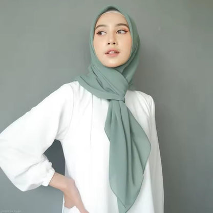 SYANKANGXIAO 4 Pieces 43Inch Square Scarf Shawls for Women Muslim Plain Wrap Hijab Head Scarf Turban - color: Black White Navy Grey