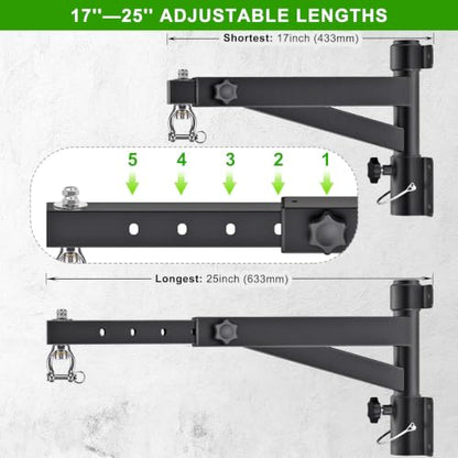 Kipika Heavy Bag Hanger Wall Mount Punching, Rotatable Heavy Duty Boxing Bag Bracket for Home Gym Indoor, Adjustable Length for Kickboxing Bag, Muay Thai Bag,Speed Bag - color: Adjustable length 17"-25"