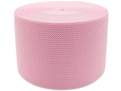 Pink Knit Elastic Band 3 inch 5 Yards Double-Side Twill Woven Elastic Heavy Stretch Elastic Spool for Sewing Pants Waistband, Wigs, Skirts, Craft DIY Projects - color: Pink