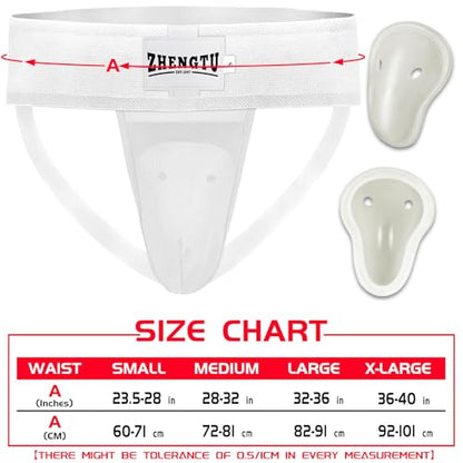 Groin Protector Cup Kickboxing Boxing Muaythai MMA Groin Guard, Jockstrap Karate Training, BJJ Protection, Soccer, Basketball Removable TPE Cup with Silicone Cushioning - color: White, size: X-Large