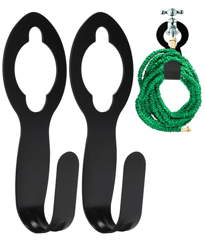 UNCO- Garden Hose Holder, Metal, 2 Pack, Fits 50' of 5/8" Hose, Water Hose Hanger for Outside, Portable and Hanging Carrier - size: 2 Pack