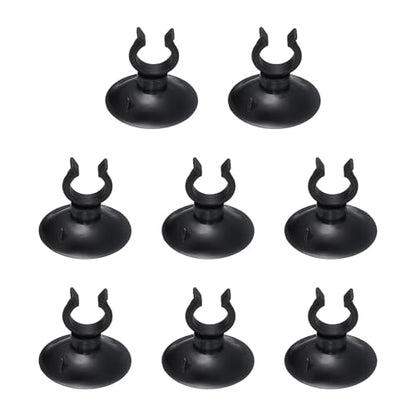 Aquarium Suction Cups, Fish Tank Suction Cups Clips Airline Tube Holders Clamps (Plastic, 8Pcs, Black) for 0.5" Fish Tank Airline Tubing Binding Moss Shrimp Nest, 13x30MM - color: Black, size: 13x30MM