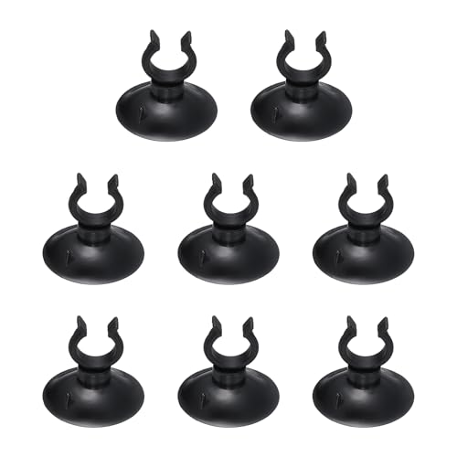Aquarium Suction Cups, Fish Tank Suction Cups Clips Airline Tube Holders Clamps (Plastic, 8Pcs, Black) for 0.5" Fish Tank Airline Tubing Binding Moss Shrimp Nest, 13x30MM - color: Black, size: 13x30MM