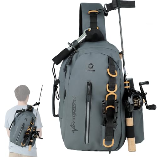 Small Fishing Bag with Rod Strap, Portable & Lightweight, Fish Small Tackle bag – Fits Tackle Boxes & Gear,Move Freely, Cast Smoothly - Fishing Gifts for Men - color: Graphite