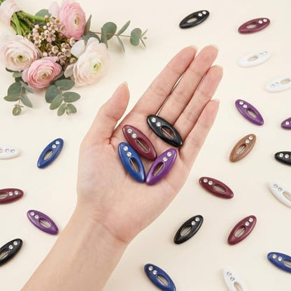 12Pcs Hijab Pins for Women Non Slip Hijab Clips Colorful Plastic Scarf Pins with Rhinestone Hollow Oval Shawl Clips for Women Muslim Scarf Accessories Fastening Scarves and Sweaters