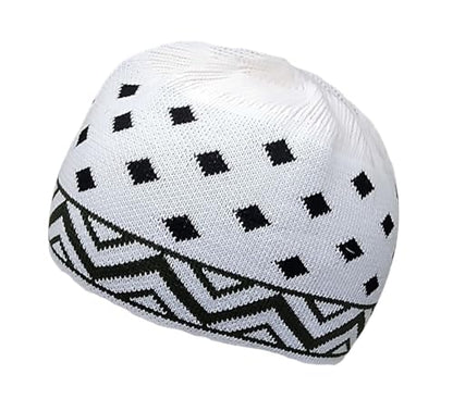 Set 2 PCS Muslim Beanies Kufi Hat for Men AMN-225B Skull Cap Islam Taqiyah Takke Eid Ramadan Gift - color: Color E