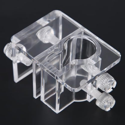 20mm Acrylic Aquarium Hose Clip Holder – Adjustable Pipe Clamp for 12-16mm Tubes, Leak-Proof Fish Tank Mount with Screws