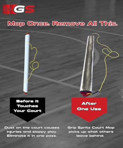 Grip Spritz Court Mop Cleaning Solution - 30 Packets of Hardwood Gym Floor Cleaner, 30 Cleanings for Athletic Floors, Industrial or Commercial Hallways, and Wrestling Mats
