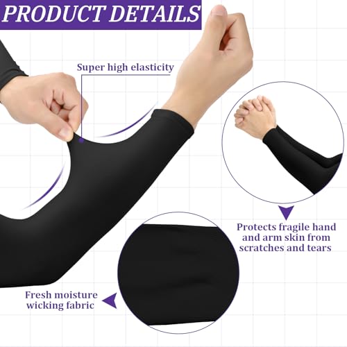 Janmercy 8 Pairs Arm Sleeves Thin Skin Protectors - color: Black