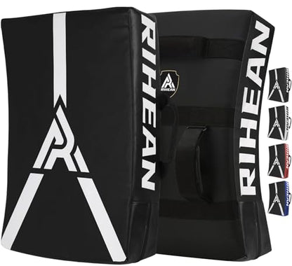 Martial Arts Kicking Shields - Kick Pad for Muay Thai, Taekwondo, Football, Basketball, Hockey Training - Denser Foam, Long Lasting PU Leather Kick Shield - style: 16x24in Black