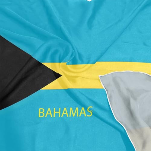Women's Silk Scarf Square Satin Head Scarves Fashion Neck Scarf Hair Wraps Silk Bandana - color: Bahamas Flag
