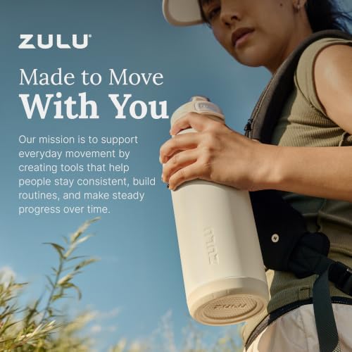 ZULU Powerfill Pro 24oz Stainless Steel Water Bottle with Quick Fill Lid, Triple Walled Vacuum Insulated Metal, Leak Proof Locking Lid, Sip and Chug, Reusable BPA Free, Driftwood - color: Driftwood, style: 24oz