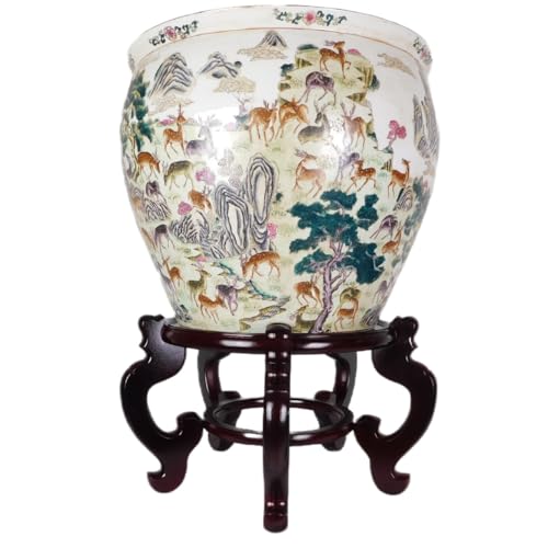 Oriental Rosewood Fish Bowl Stand (8.5" W X 7" H)