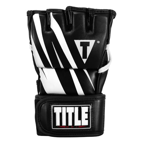 Title MMA Contender Training Gloves - color: Black/White, size: Standard