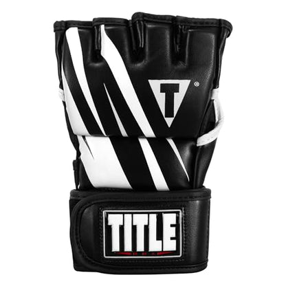 Title MMA Contender Training Gloves - color: Black/White, size: Standard