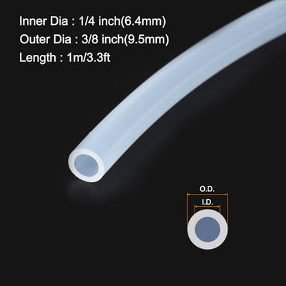 3.3ft 1/4" ID x 3/8" OD Silicone Tubing Clear Industrial Plastic Tubing Pure Silicone Hoses for Pump Siphoning Draining Irrigation Brewing - color: Clear, size: 1/4" x 3/8"
